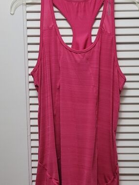 Reebok Pink Racerback Scoop Neck Sleeveless Tank Top L Lightweight Stretch